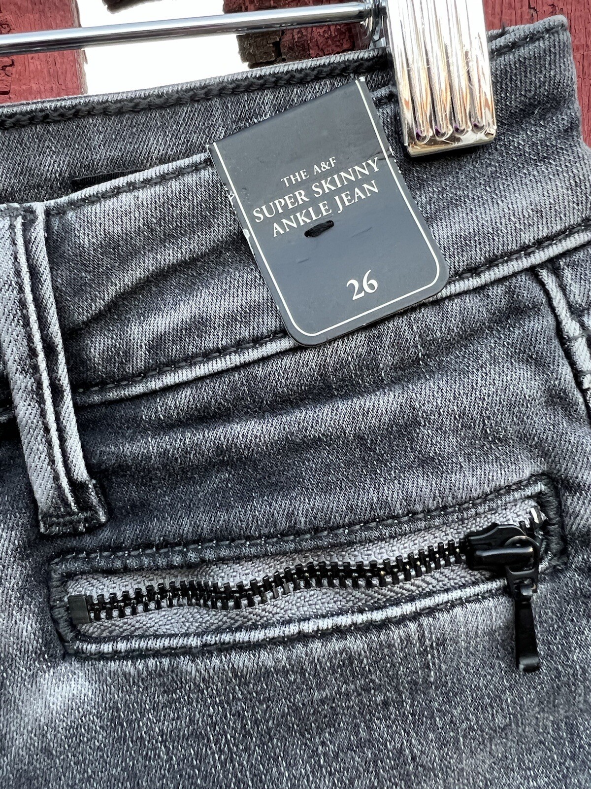 Abercrombie & Fitch Super Skinny Ankle Jeans Grey Denim 26 New Gray Vintage NWT