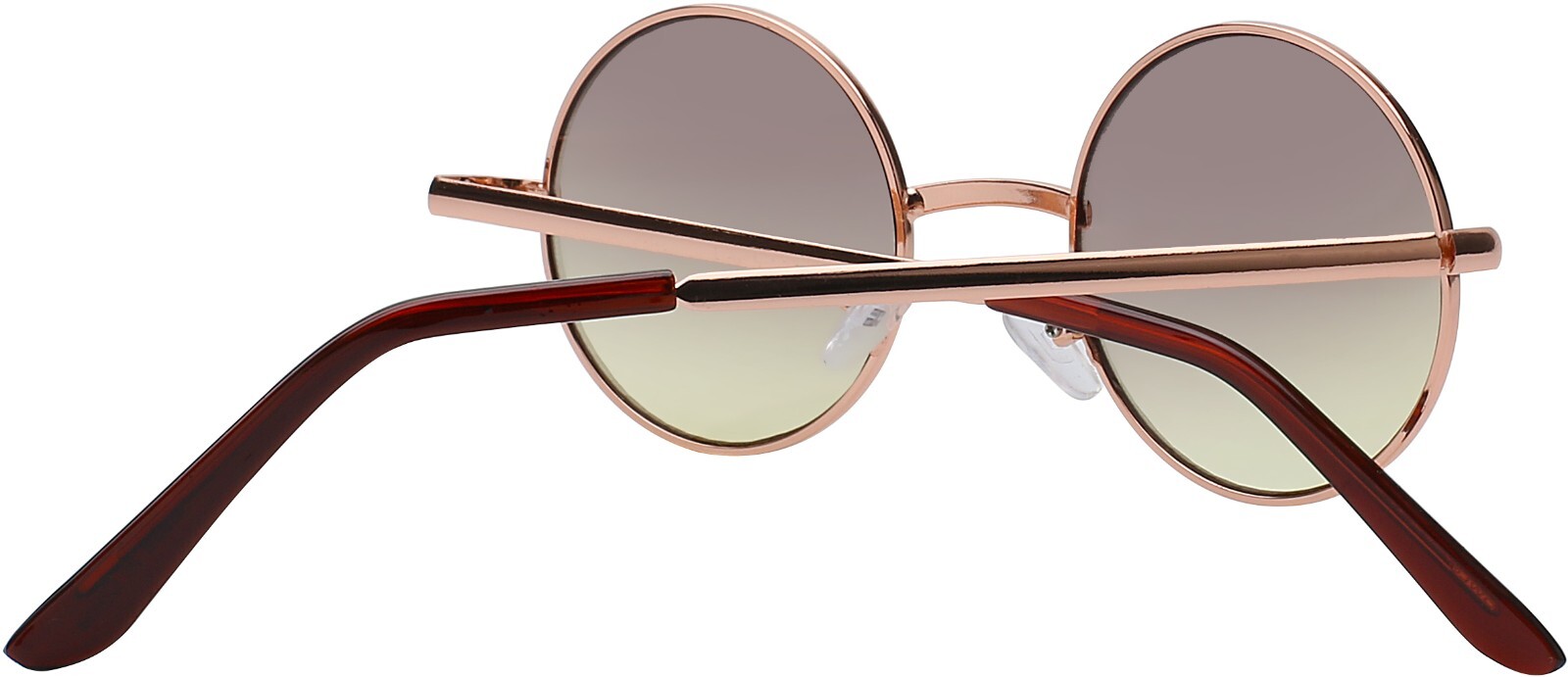 ROUND SUNGLASSES YELLOW TINTED COLORED LENS 43mm METAL FRAME ONE PAIR