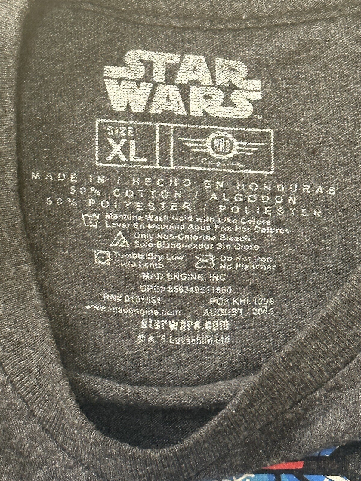 Star Wars T Shirt Men’s XL Grey Blue R2D2 Christmas Holiday Obi Wan Graphic Tee