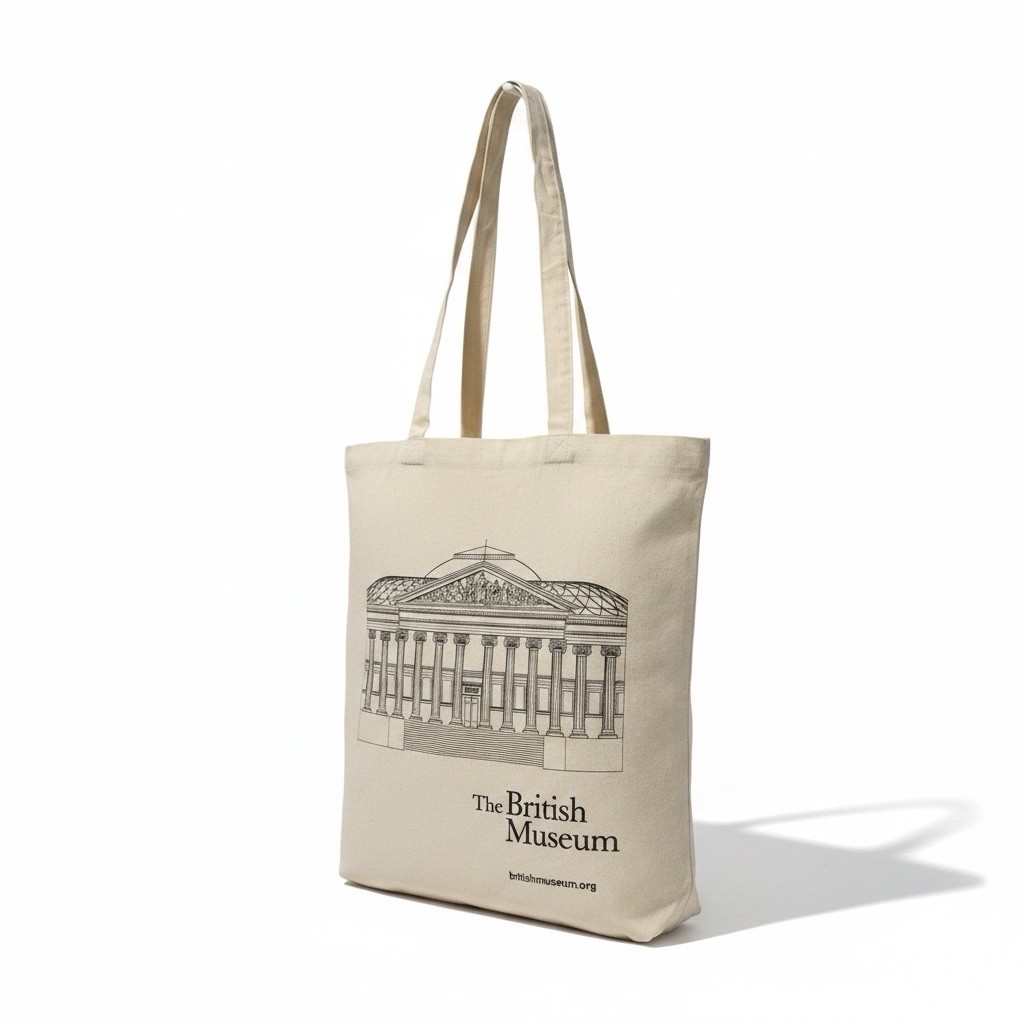 British Museum Canvas Tote Bag London Museum Souvenir Reusable Shopper 15×16