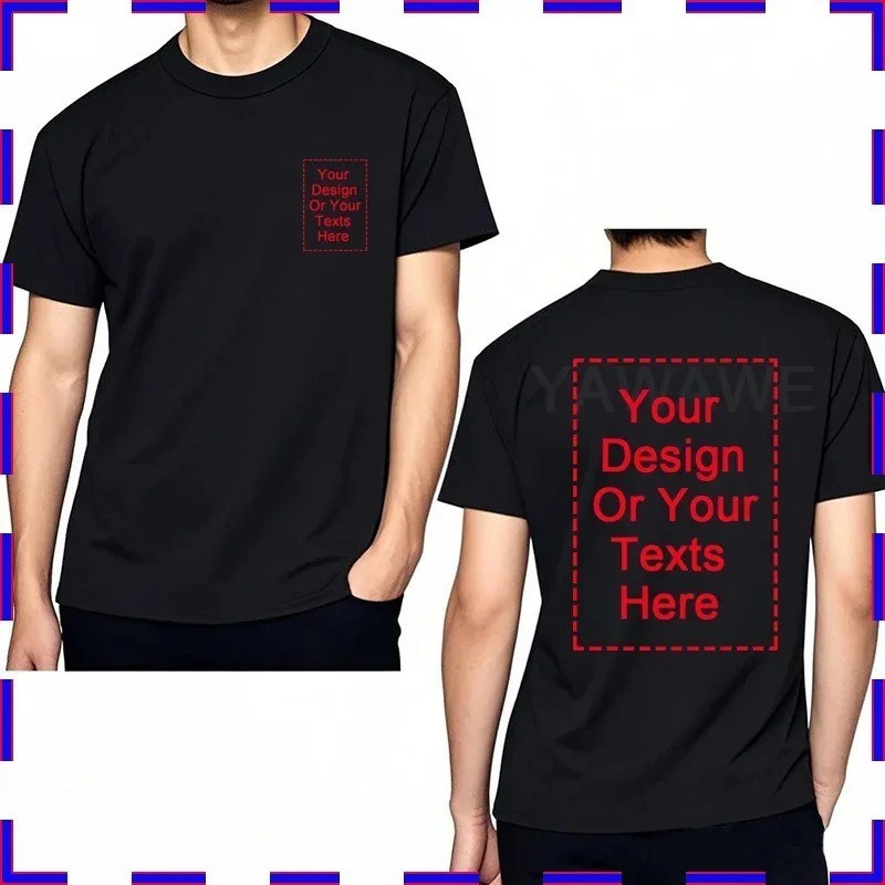 Custom Next Level Tee with Your Photo Logo or Text DTF Printed 4 Colors Availabl