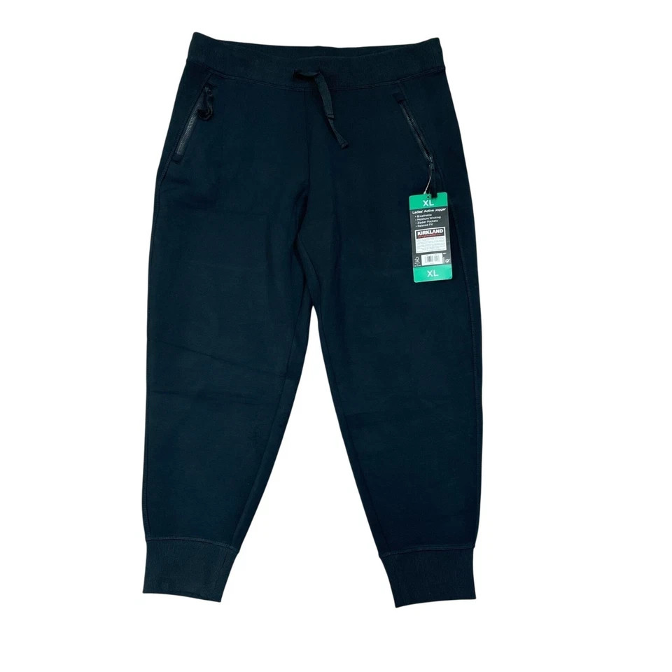 NEW Kirkland Signature Ladies Active Jogger Pants, Black, XL