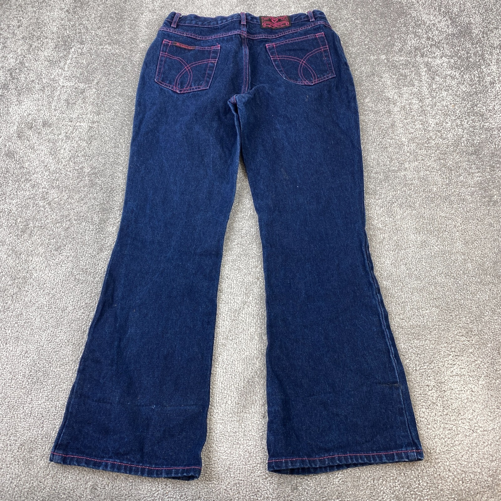 No Excuses Flared Leg Jeans Juniors 11/12 Blue Dark Wash High Rise