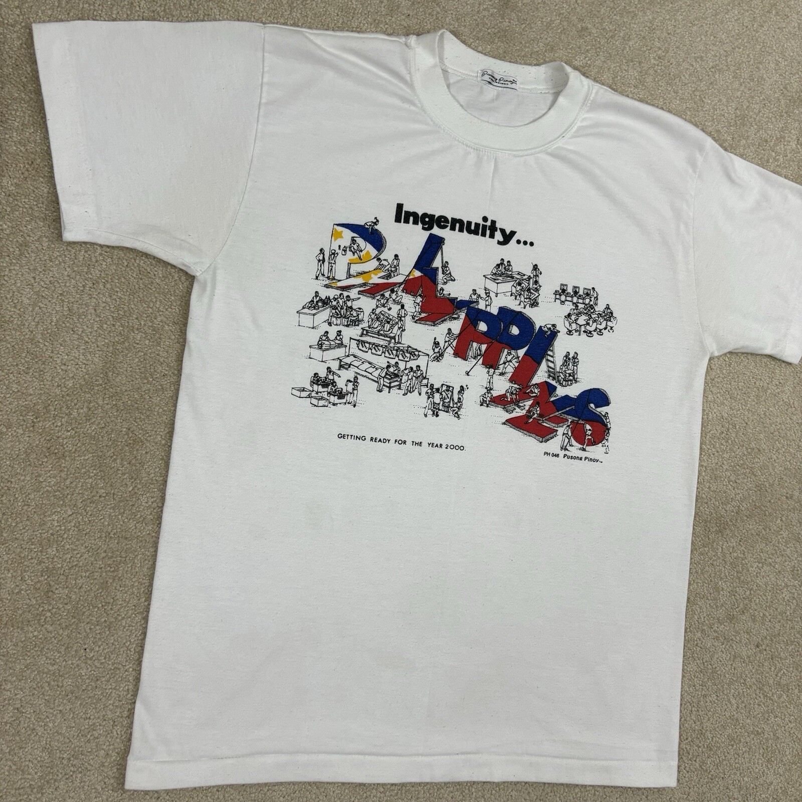 Vintage Philippines 1999 Millenium T Shirt Adult S/M Asia Tourist Tee Retro Y2K