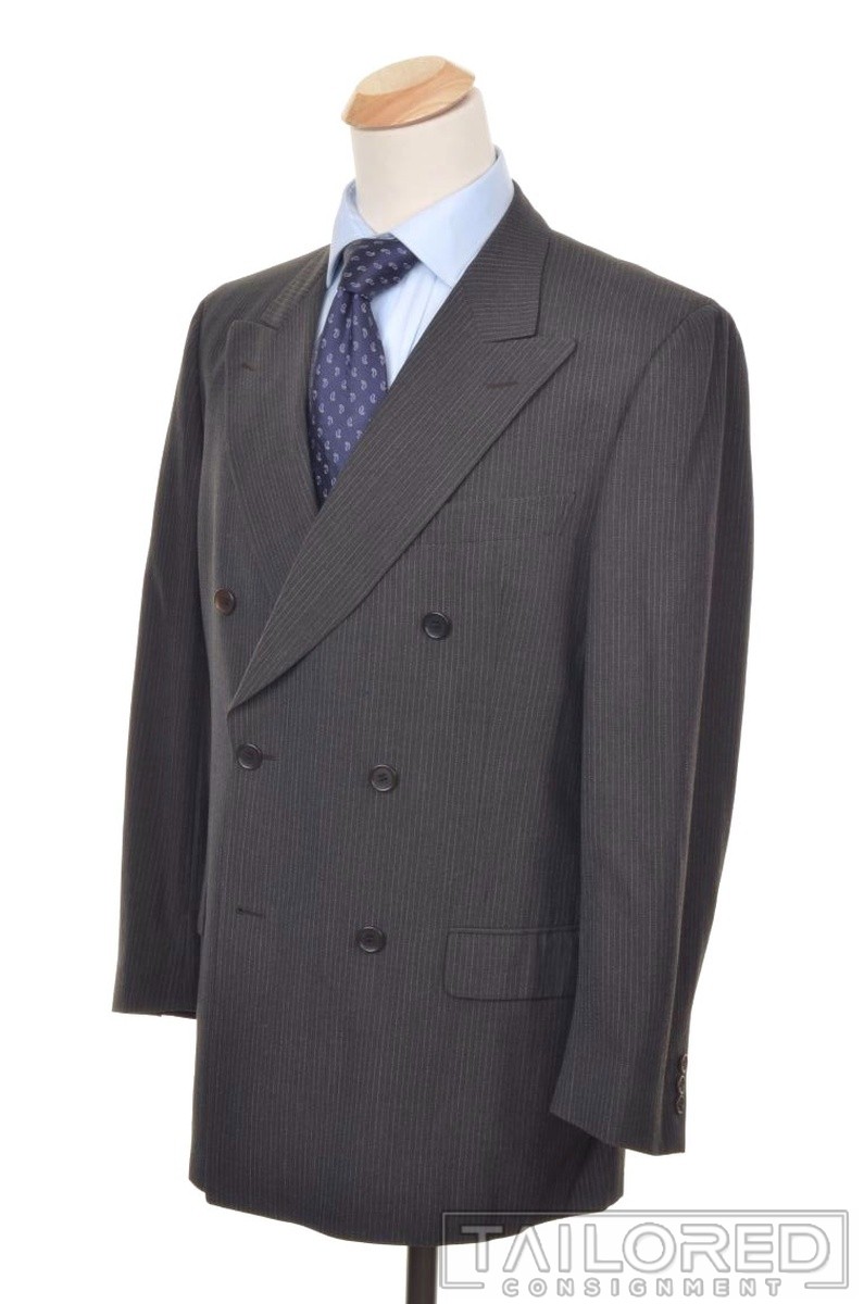 ERMENEGILDO ZEGNA SoGray Striped Wool Luxury Jacket Pants Suit – EU 52 / US 42 R