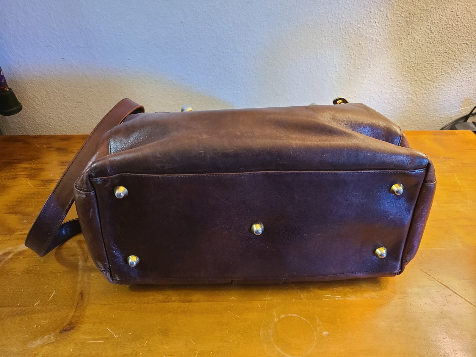 Vintage Marino Orlandi Brown Italian Leather Satchel Shoulder Handbag Purse
