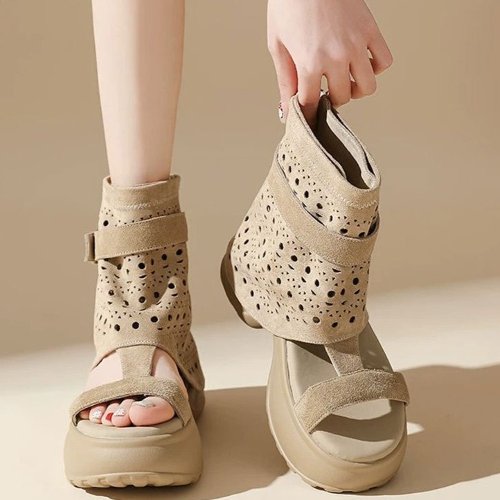 Womens Lady Hollow Out Buckle Gladiator Beach Sandals High Heels Platform Shoes