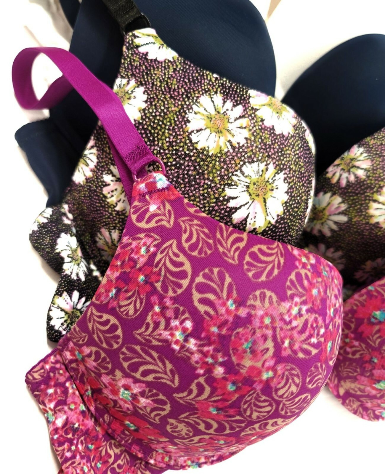3 Hook Add 2 Cup Sizes Extreme Ultimate Extra Lift Padding Floral Push Up Bra