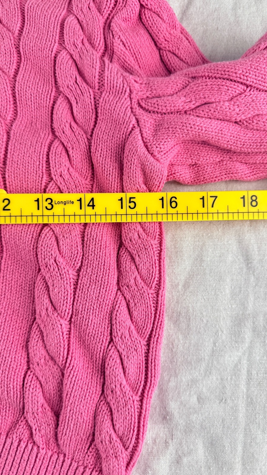 Smiling Pinker Girls Cable Knit Cardigan Size 130 (7-8Y) Pink Cotton