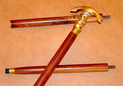 Nautical Style Walking Stick Brass Ship Anchor Handle Foldable Wooden Cane