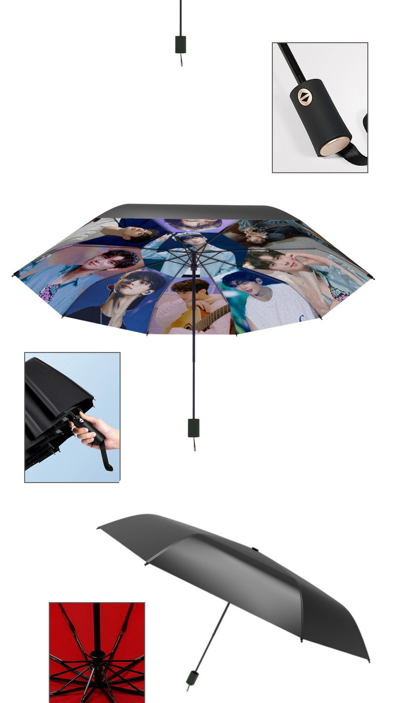 BTS Fan Umbrella: Windproof and UV-Protective—For Both Sun and Rain