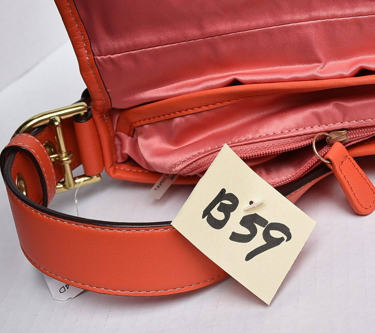 New COACH Z Leather Flap Duffle Bag MSRP $328 Orange Z23987 B4B4D