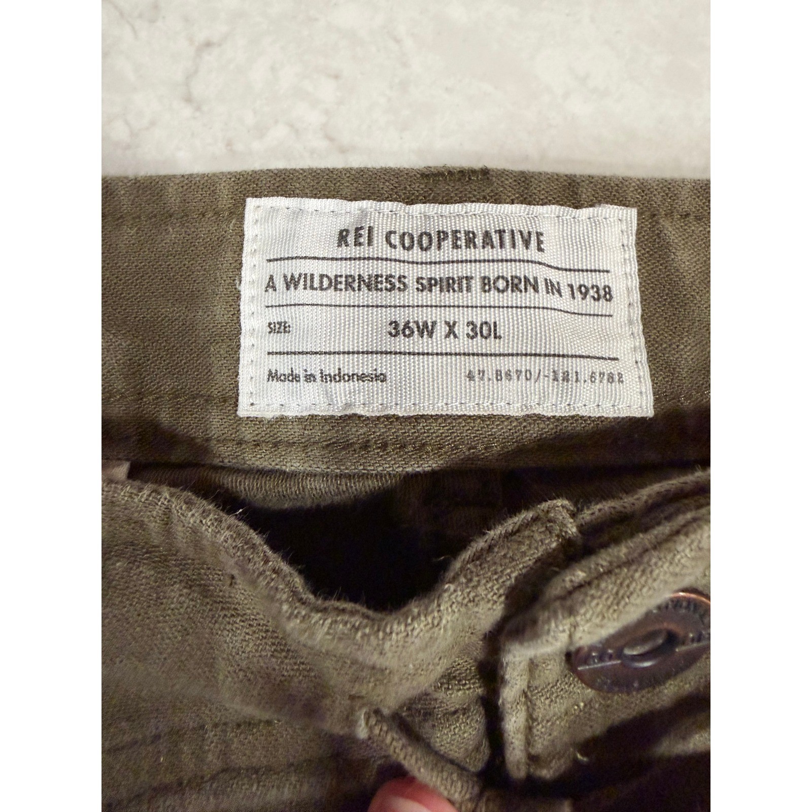 REI Co-op Wallace Lake Jogger Pants Olive Green Utility Hiking 36W x 30L Womens
