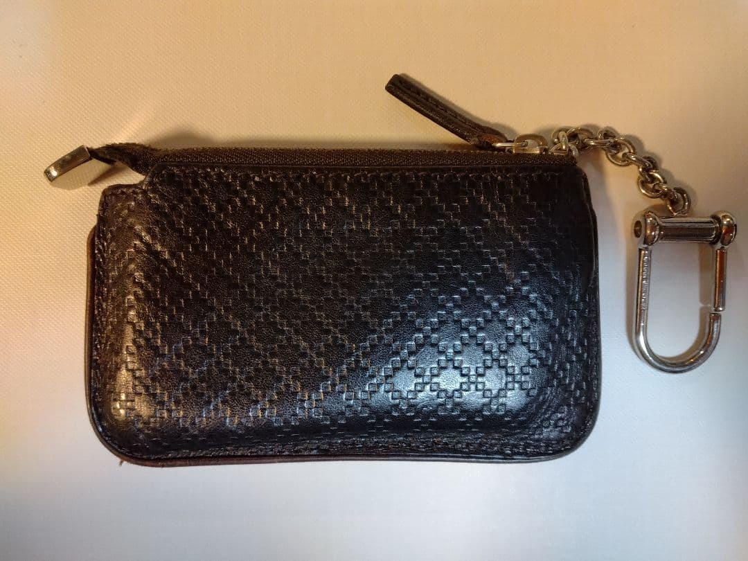 GUCCI Diamante Coin Case with Keyring Dark Brown
