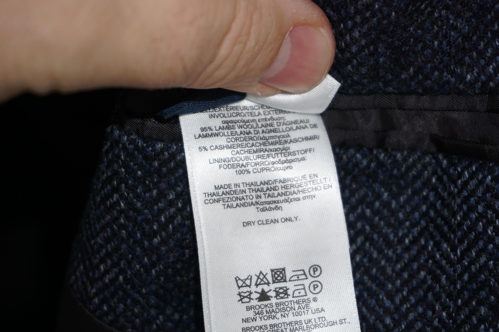 Brooks Brothers Madison Blue Herringbone Tweed Wool Sport Coat Men’s 44R