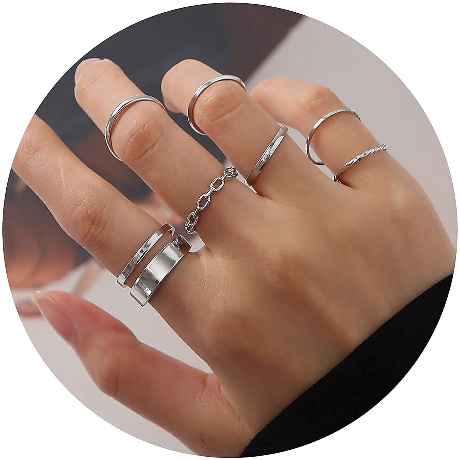 7-Piece: Women’s Gold Knuckle Ring Set