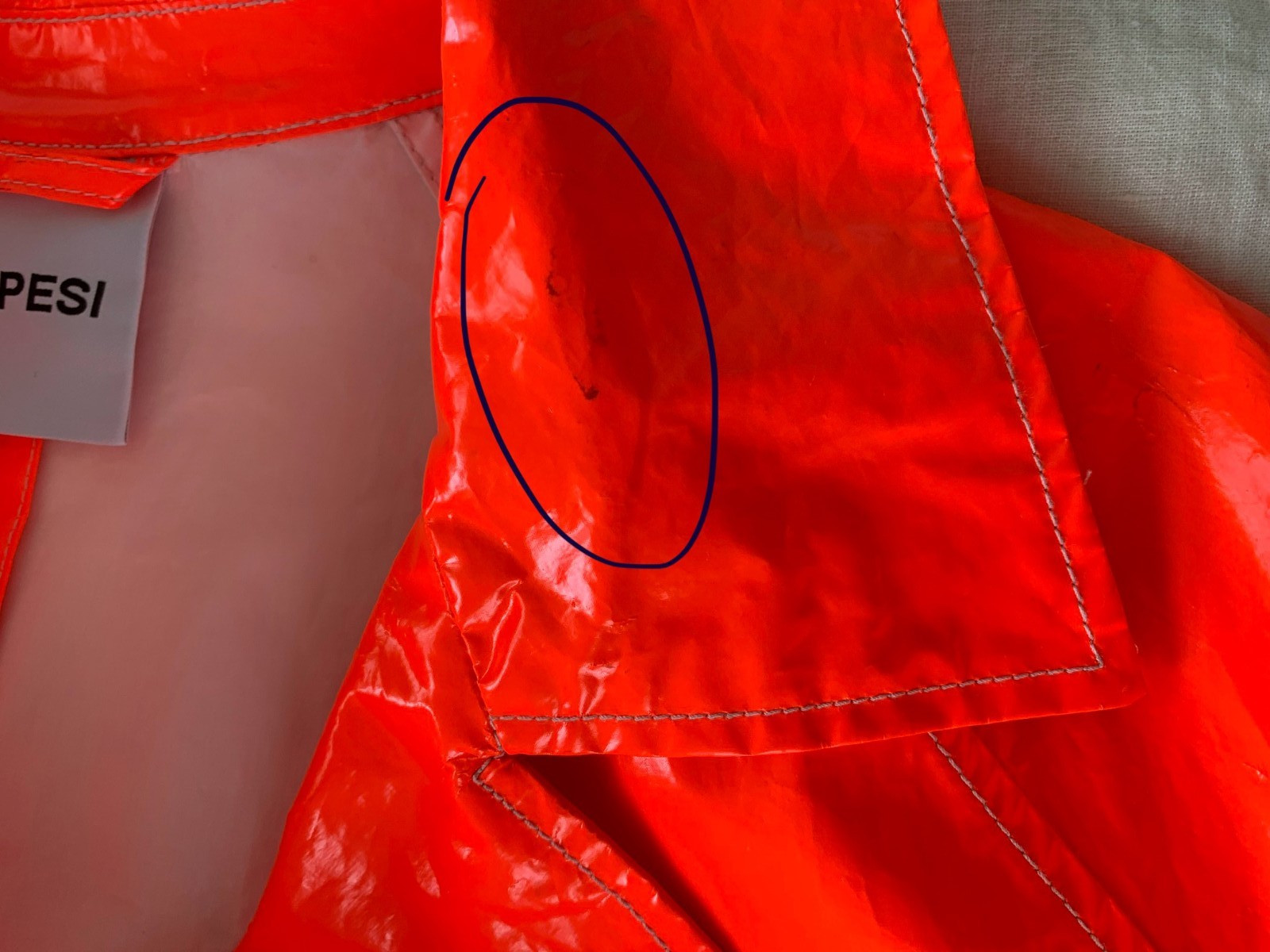 Aspesi Long Raincoat Bright Orange with Removable Insulated (Thermore) Lining