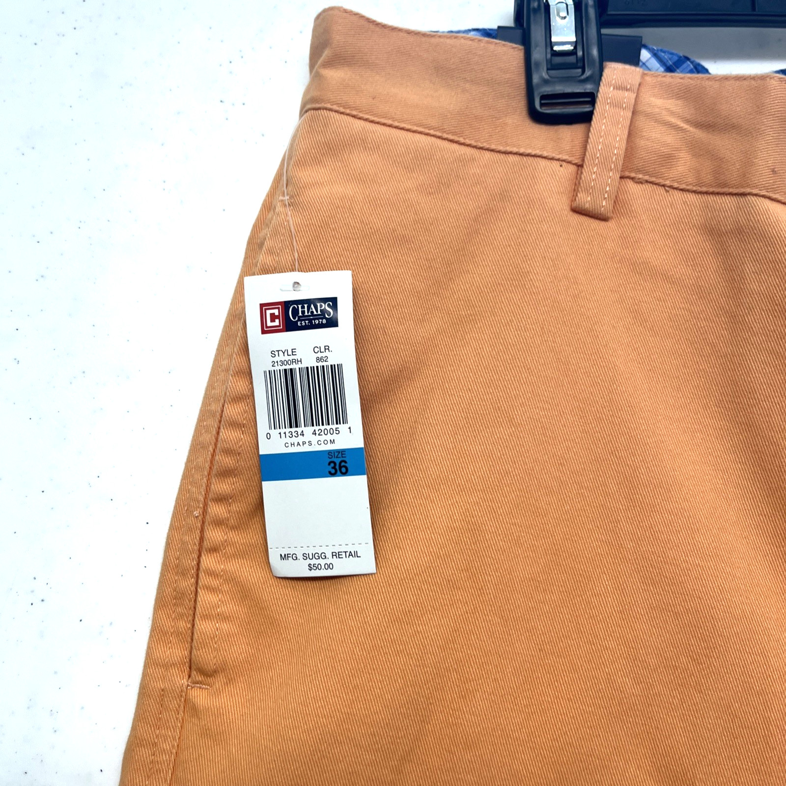 Chaps Men’s Shorts 36 Orange Knee Length 4 Pockets 9 Inch Inseam New With Tags