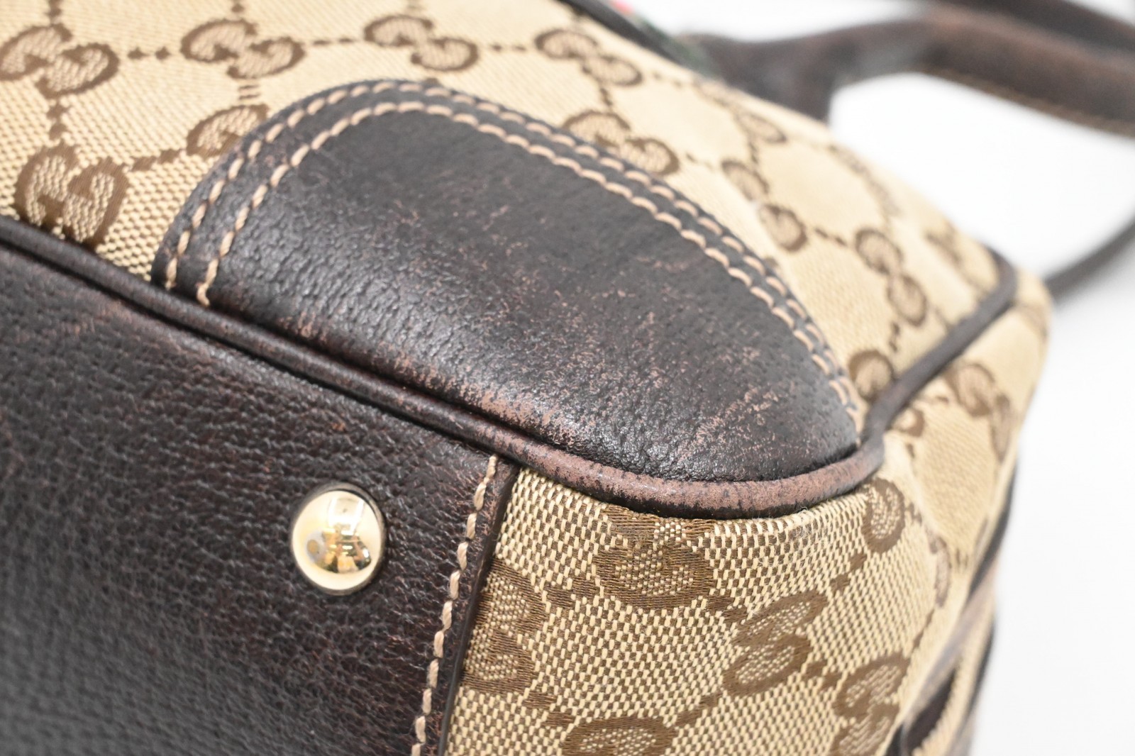 Authentic Gucci GG Canvas Princy Handbag 161720
