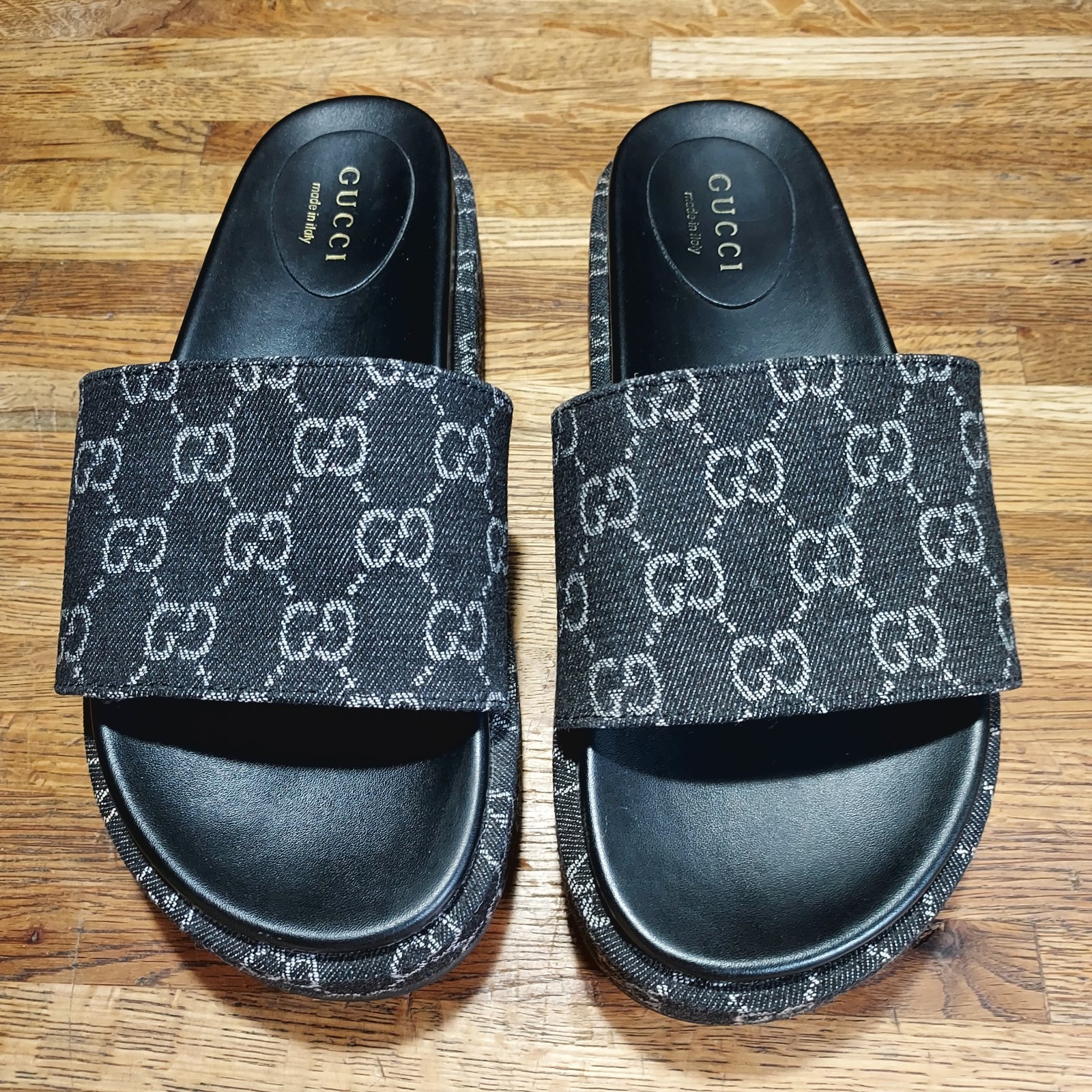 Gucci Angelina GG Monogram Platform Slides Size 39/US 9