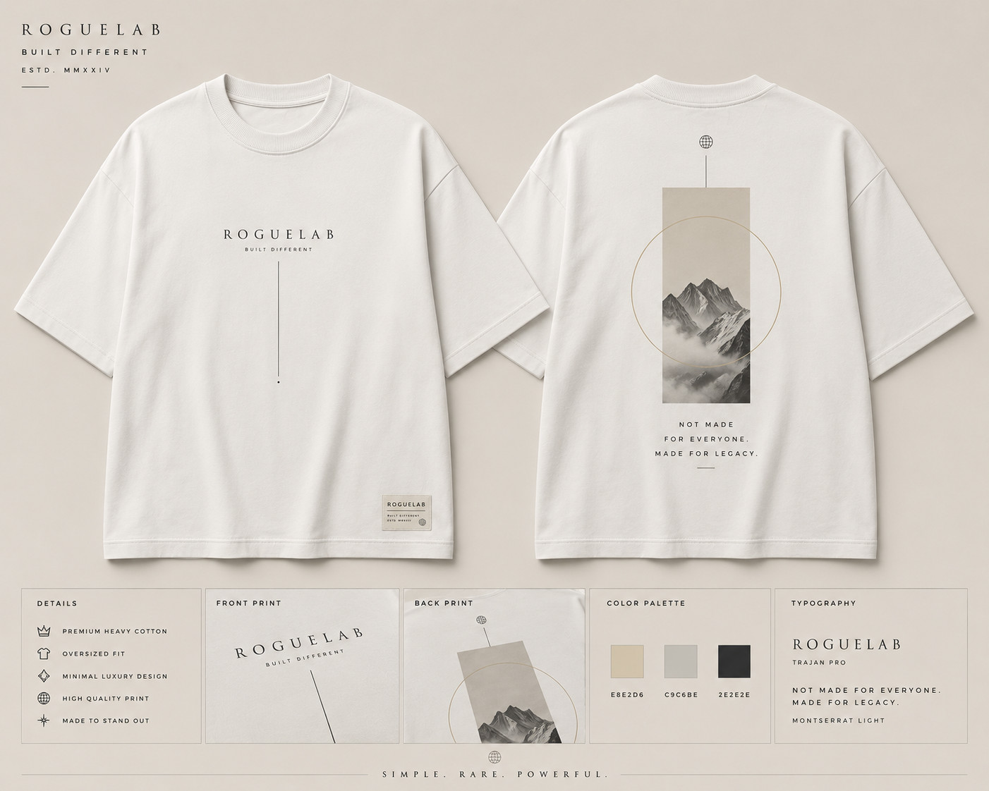 ROGUELAB Original Heavyweight 260 GSM Cotton Graphic T-Shirt Unisex