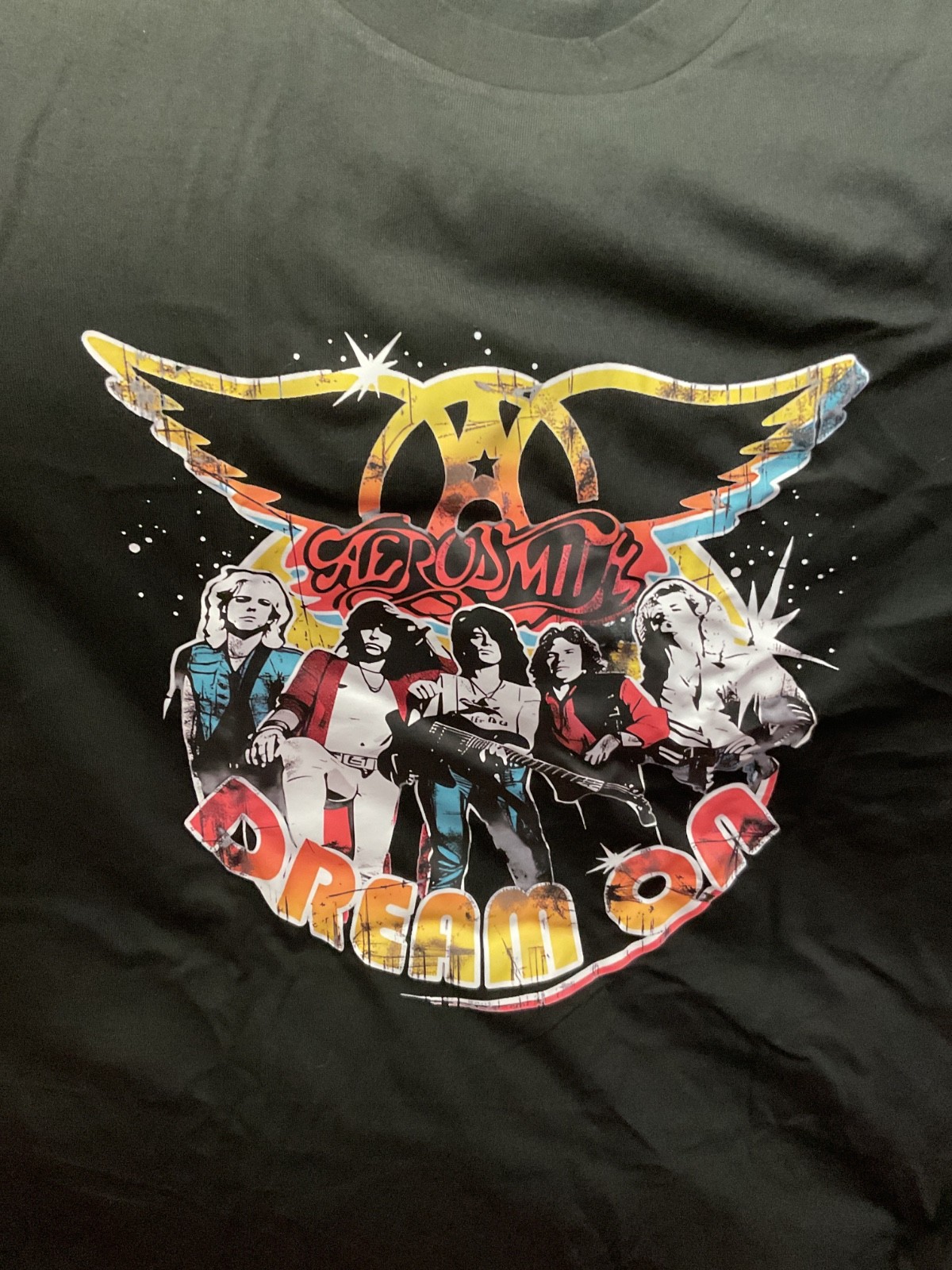 Aerosmith “Dream On” Band Graphics Black Tee Shirt Size Large