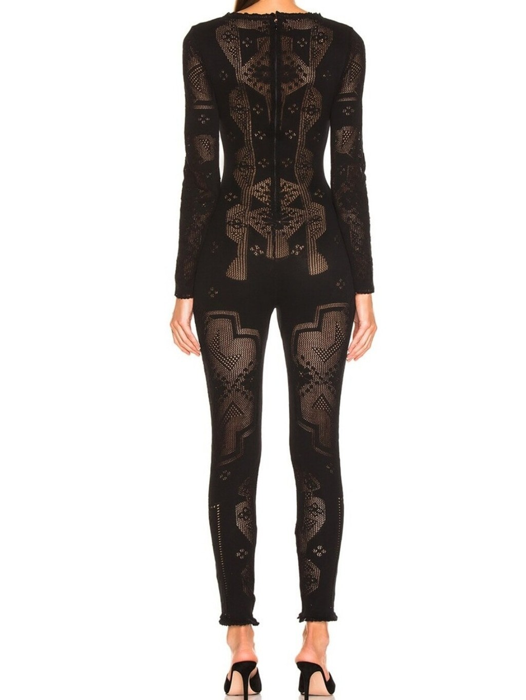 NWT $1250 ALBERTA FERRETTI Long Sleeve Jumpsuit Black IT 40 US 4 see description
