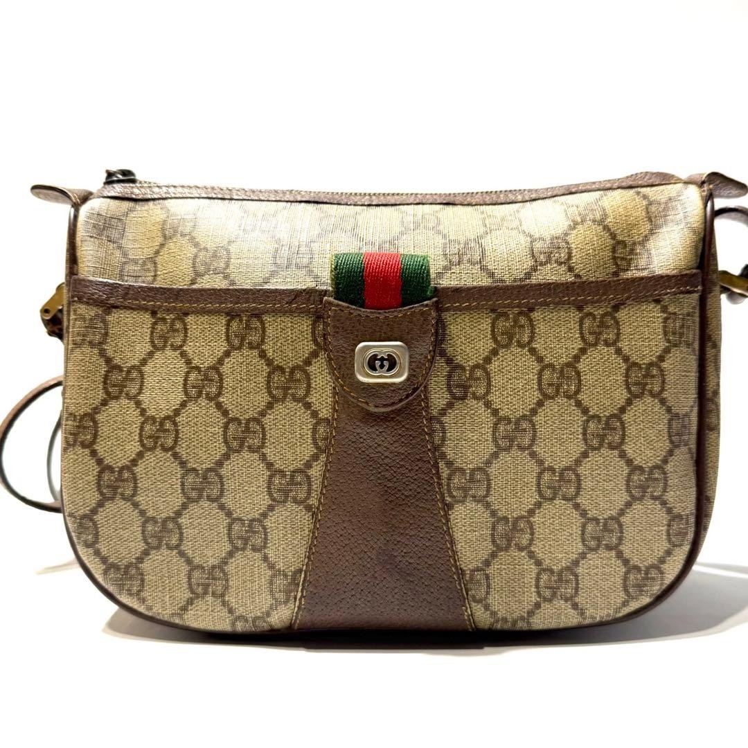 GUCCI Shoulder Bag GG Supreme Web Sherry Line Interlocking G W9.1xH7.7″