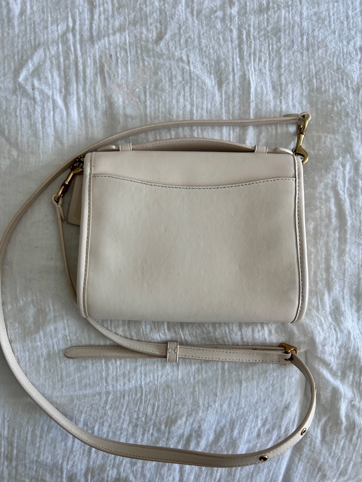 COACH Kip Crossbody Leather Handbag Top Handle Detachable Strap – Chalk – C3486