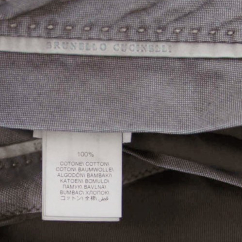 NWT Brunello Cucinelli Men “Leisure Fit” Chino Pants W/Logo Accents 50/34US A262