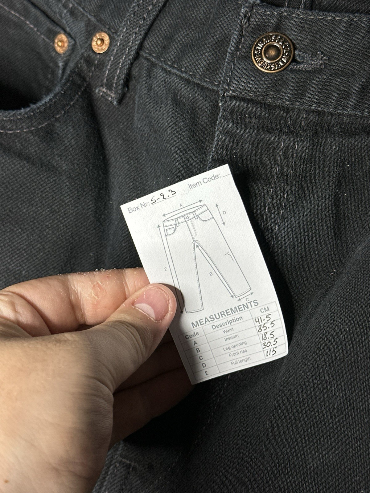 Vintage Levi’s 615 02 Orange Tab Black Denim Jeans Straight Fit W34 L34