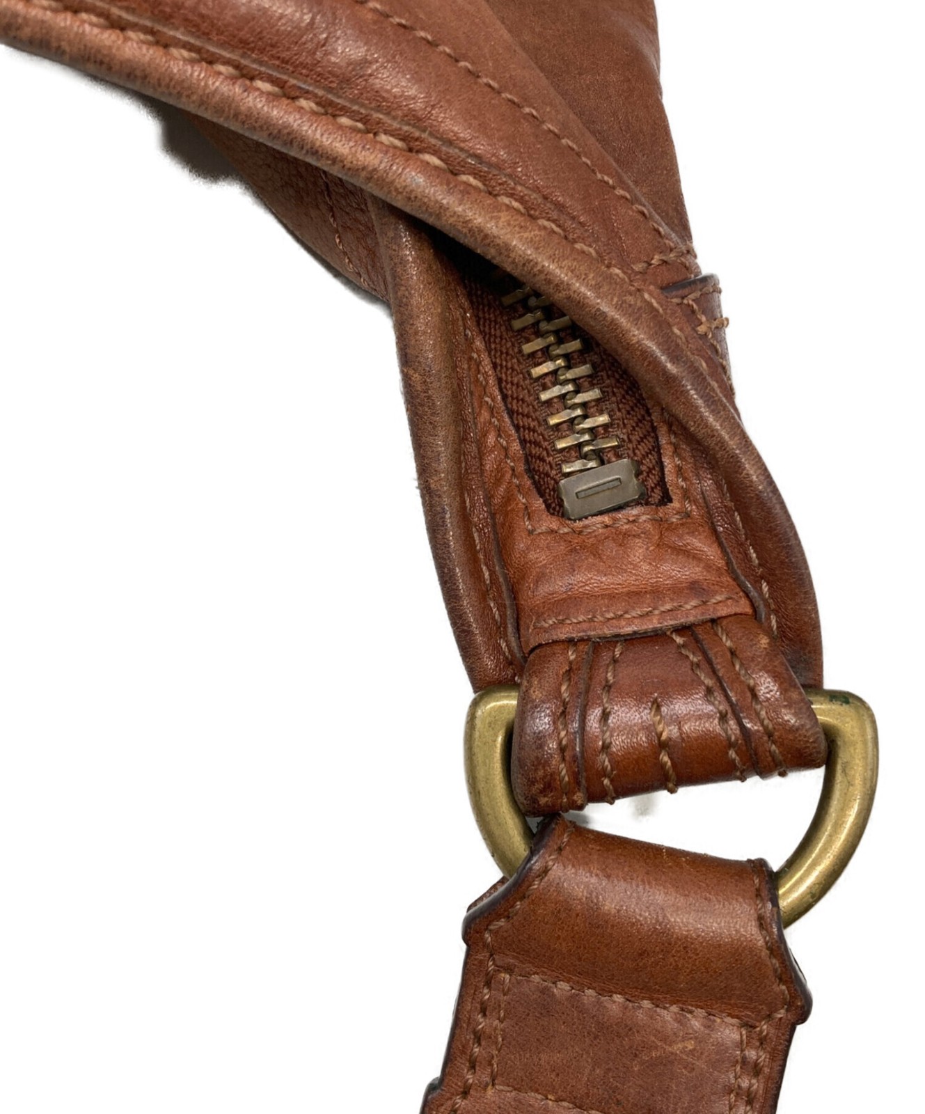 COACH Signature Brown Leather Shoulder Bag Gold Hardware 11423 Authenticated