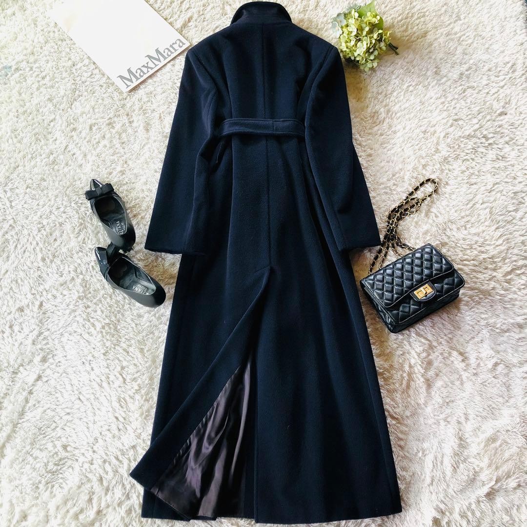 Max Mara belted coat, women’s, wool, navy, size M