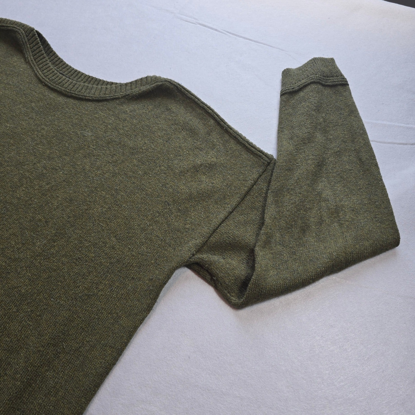 Old Navy Womens XL Olive Green Marl Knit Crew Neck High-Low Hem Sweater
