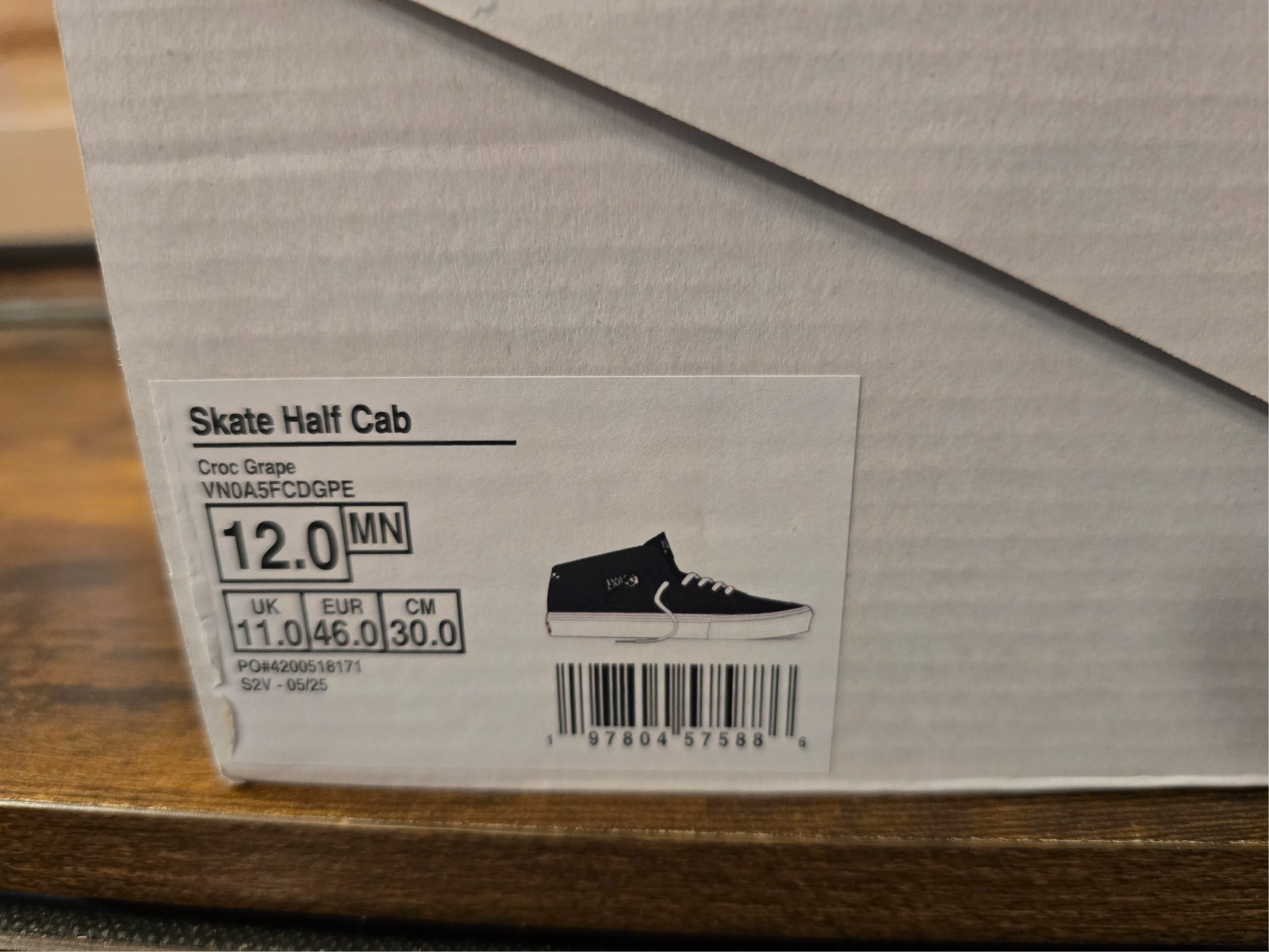 Vans Skate Half Cab Croc Grape Purple VN0A5FCDGPE Men’s Shoes Size 12 US NEW