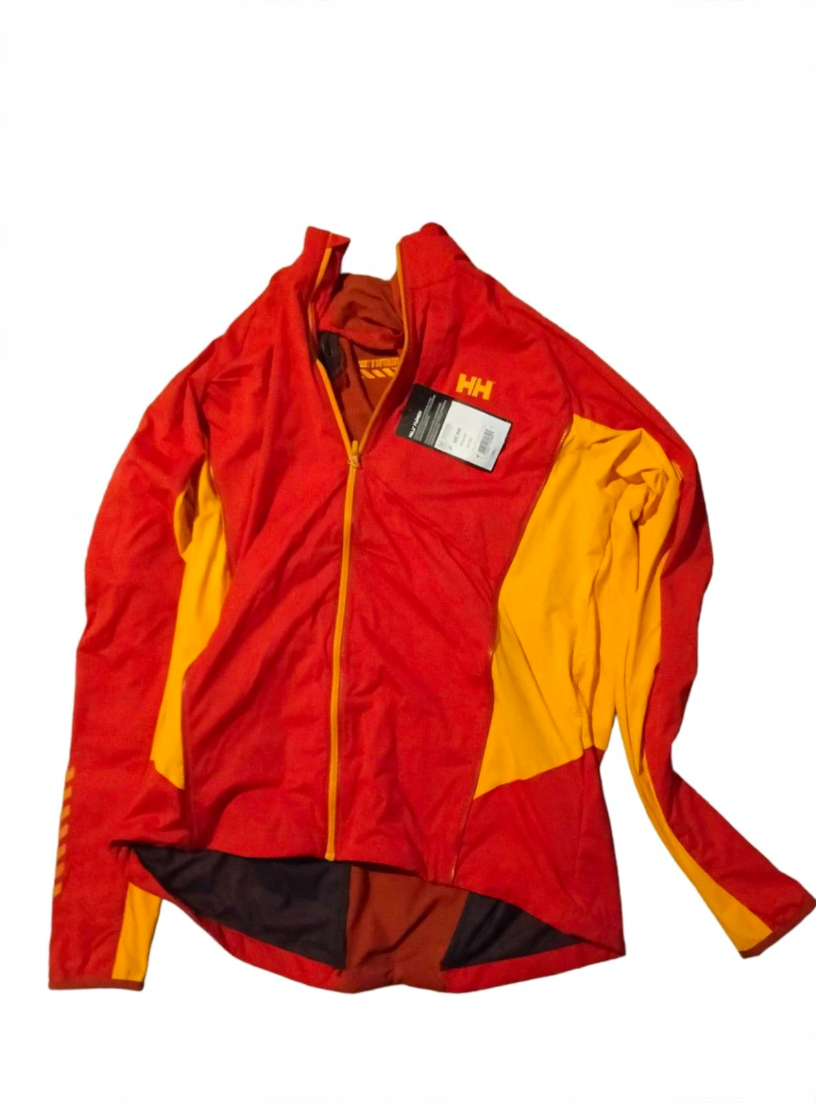 Helly Hansen Men’s Full Zip Colorblock Jacket Red/Yellow Stand-Up Collar 2xl