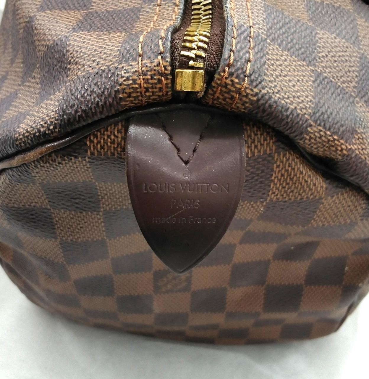 LOUIS VUITTON Damier Ebene Speedy 30 N41364 Handbag Leather Auth Used