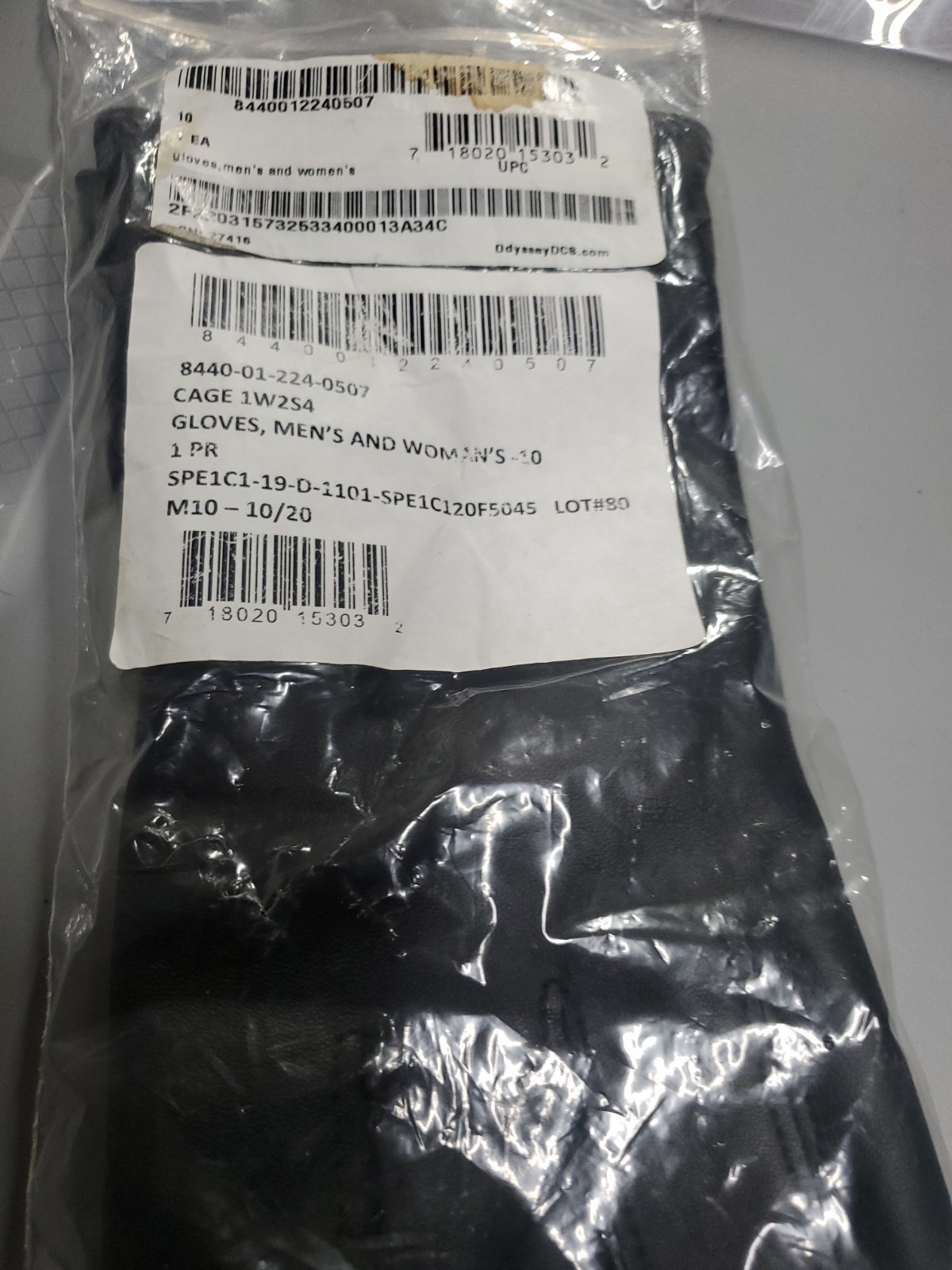 Black Sheepskin Officers Dress Gloves Poly/Wool Lined – New *mocinc1982* Size 10