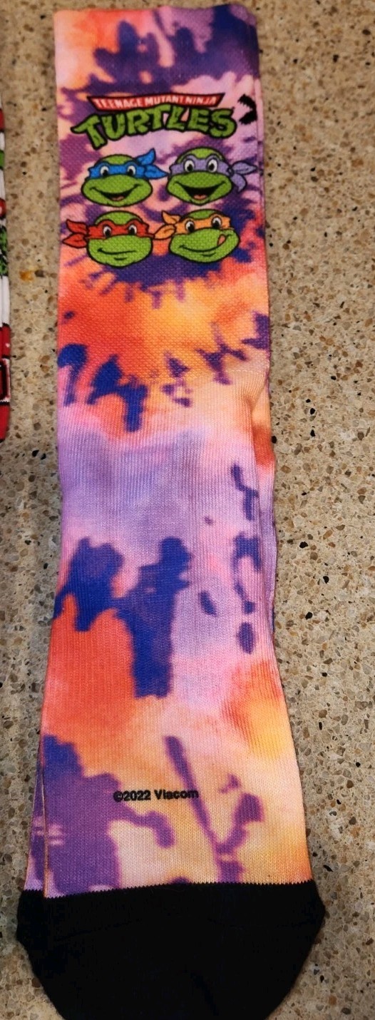 2 Pair Odd Sox Teenage Mutant Ninja Turtles Crew Socks TMNT Nickelodeon Unisex