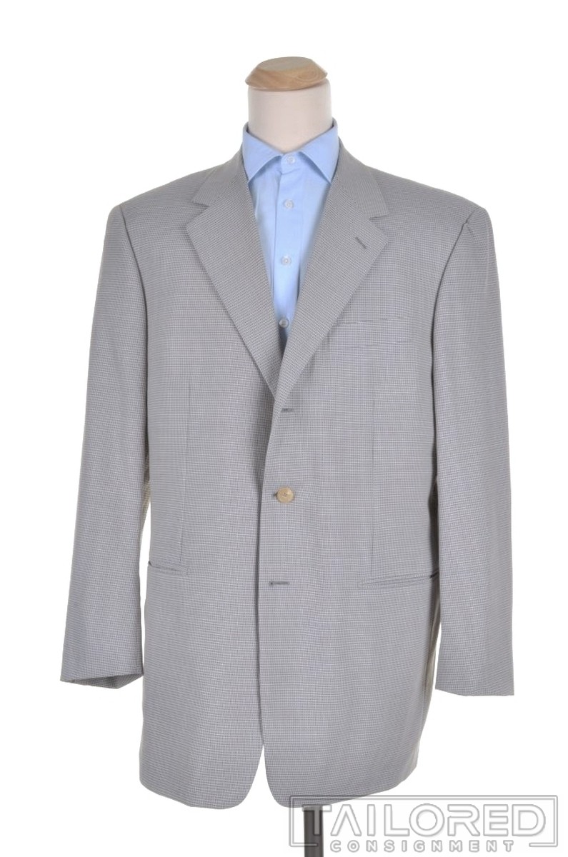 PAL ZILERI Gray Plaid Check 100% Wool Blazer Sport Coat Jacket – EU 58 / US 48 L