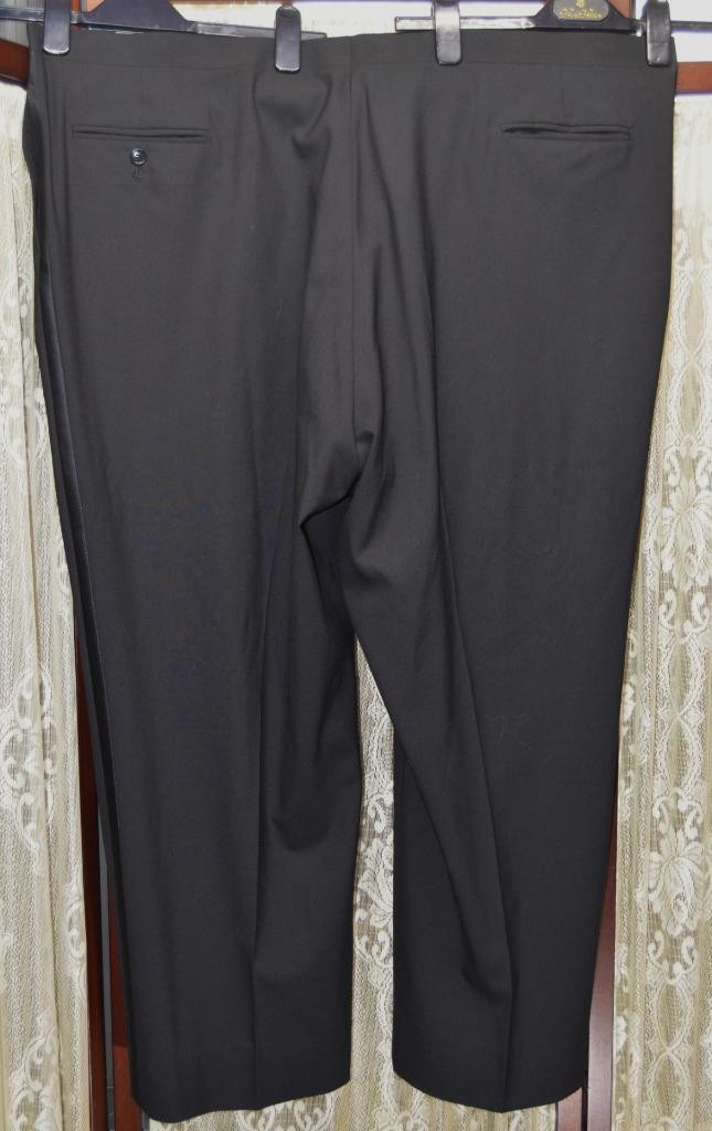 USA Tallia 52 R Custom Made Double breasted no vent wool dinner tuxedo suit g3j5