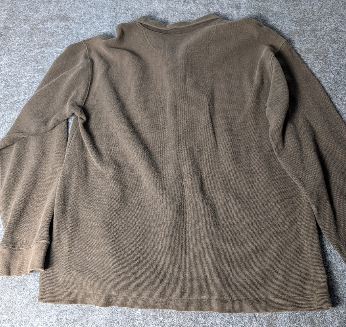 Woolrich 3X Dry Brown Textured Men’s Large Pullover Zip Close Long Sleeve Shirt