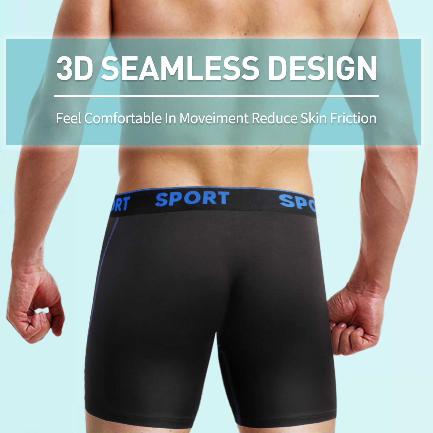2-4 PCS Bamboo Fiber Boxer Briefs Breathable Underwear Better Softer Anti Chafe