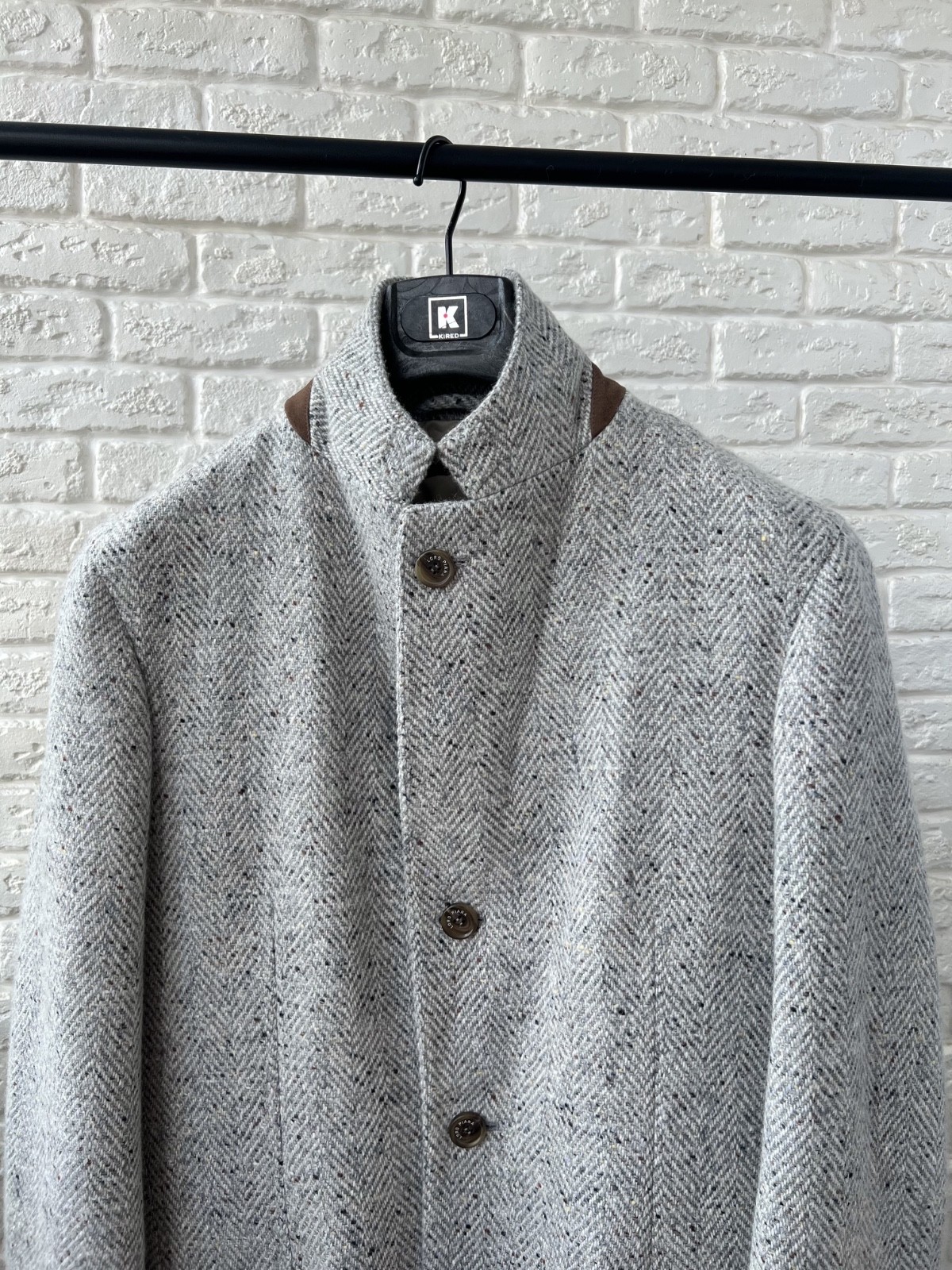 Loro Piana Martingala Cashmere Storm System Knit Gray Coat Jacket Men’s 50