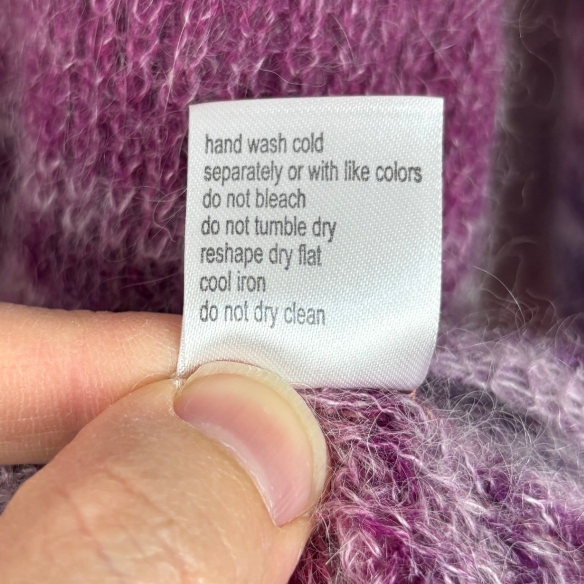 Elsamanda Italy Mohair Alpaca Blend Striped Sweater Purple Pink Ombre Small