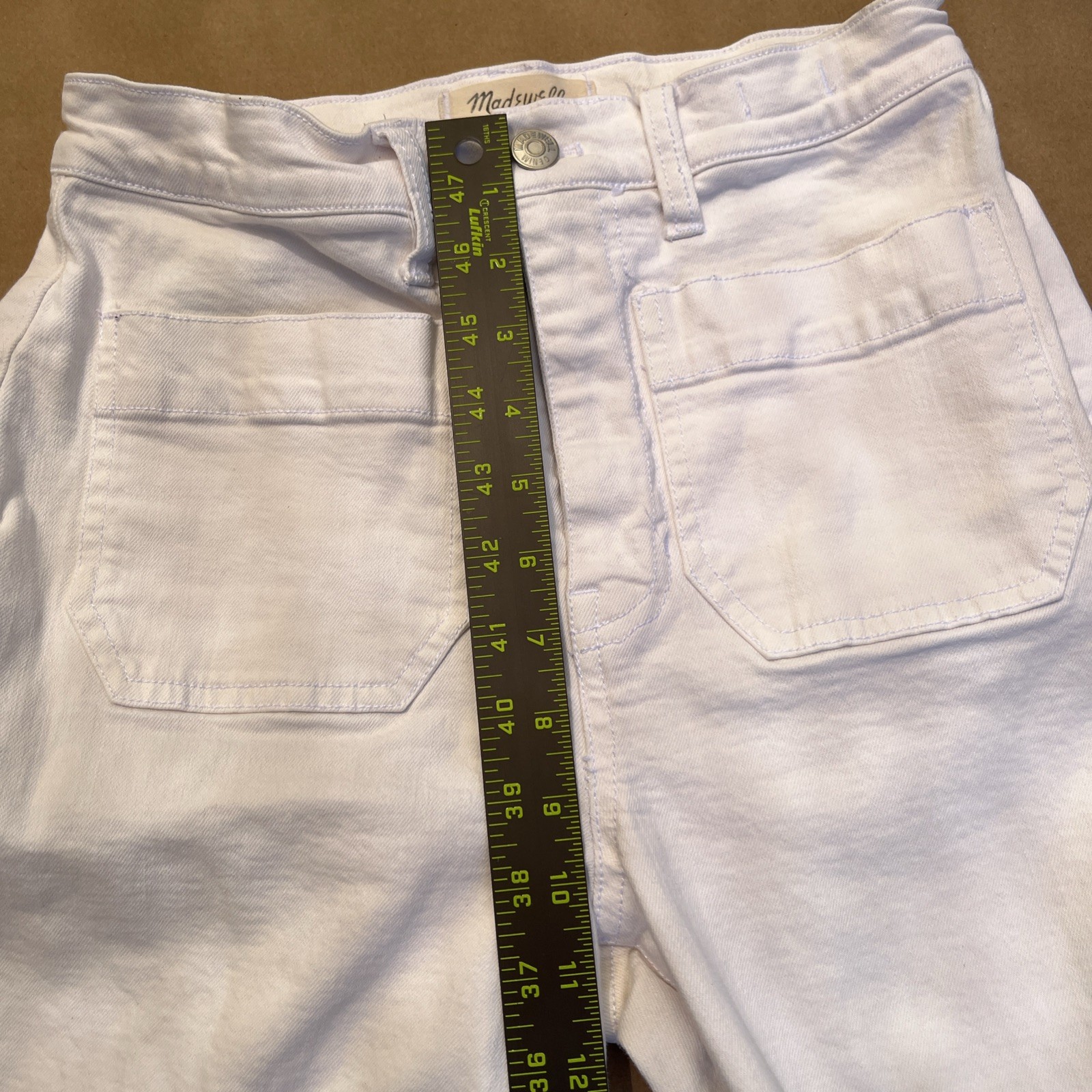 Madewell Slim Wide-Leg Crop Pants White Size 27 Button Closure Zipper Fly