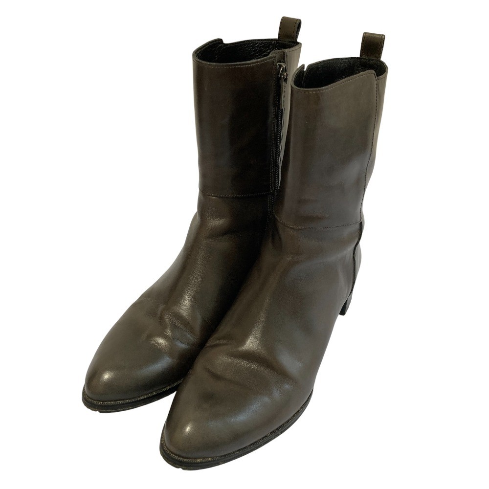 REGAL Leather Short Boots Size 9.3″” Black Women USED