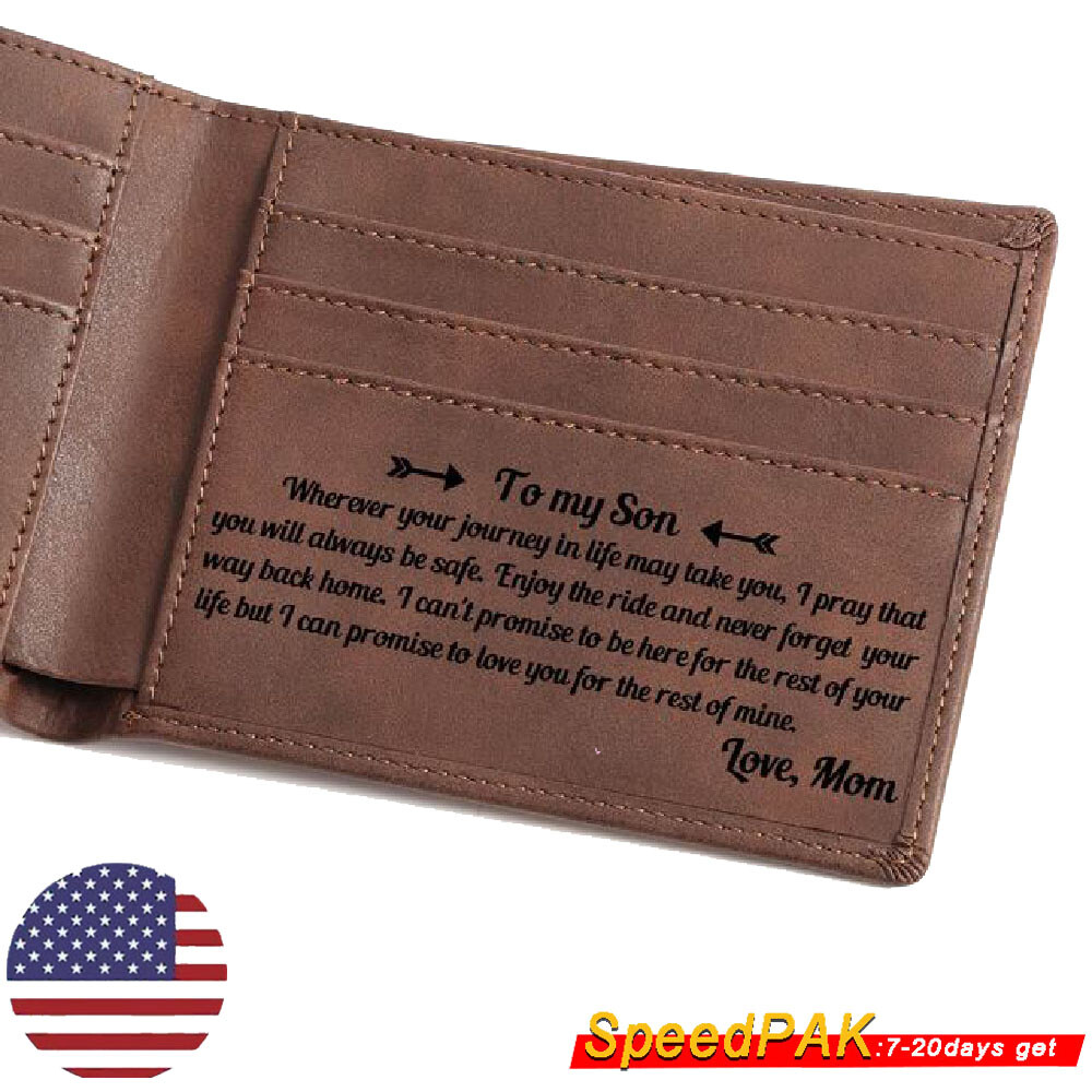 To My Son Wallet Dad To Son/Mom To Son PU Leather Birthday Christmas Best Gift