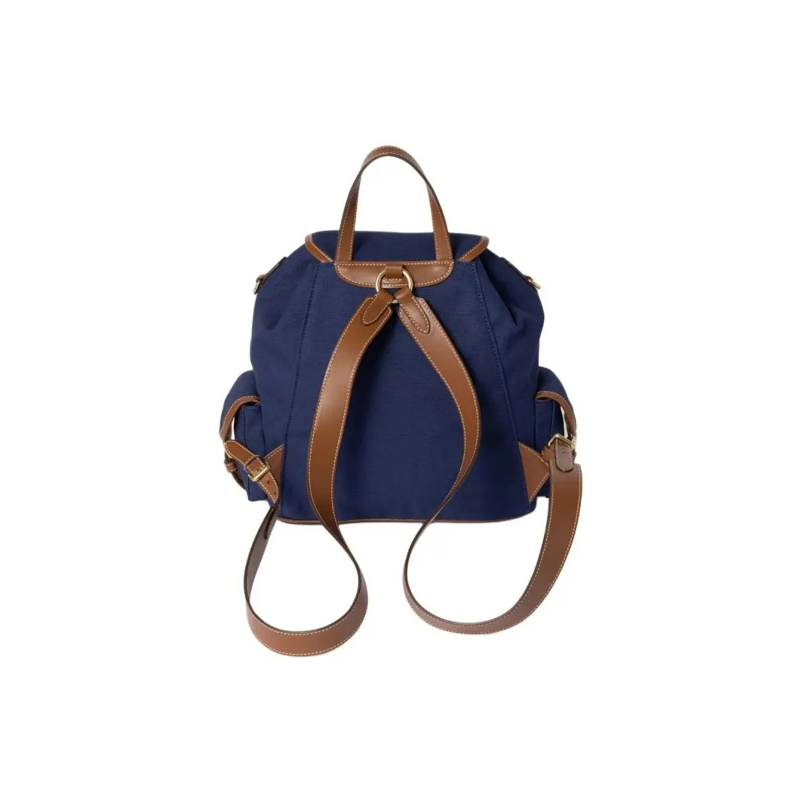 MIU MIU Cotton Backpack Women’s Cornflower Blue Brandy 9.8×4.9×11.6 in