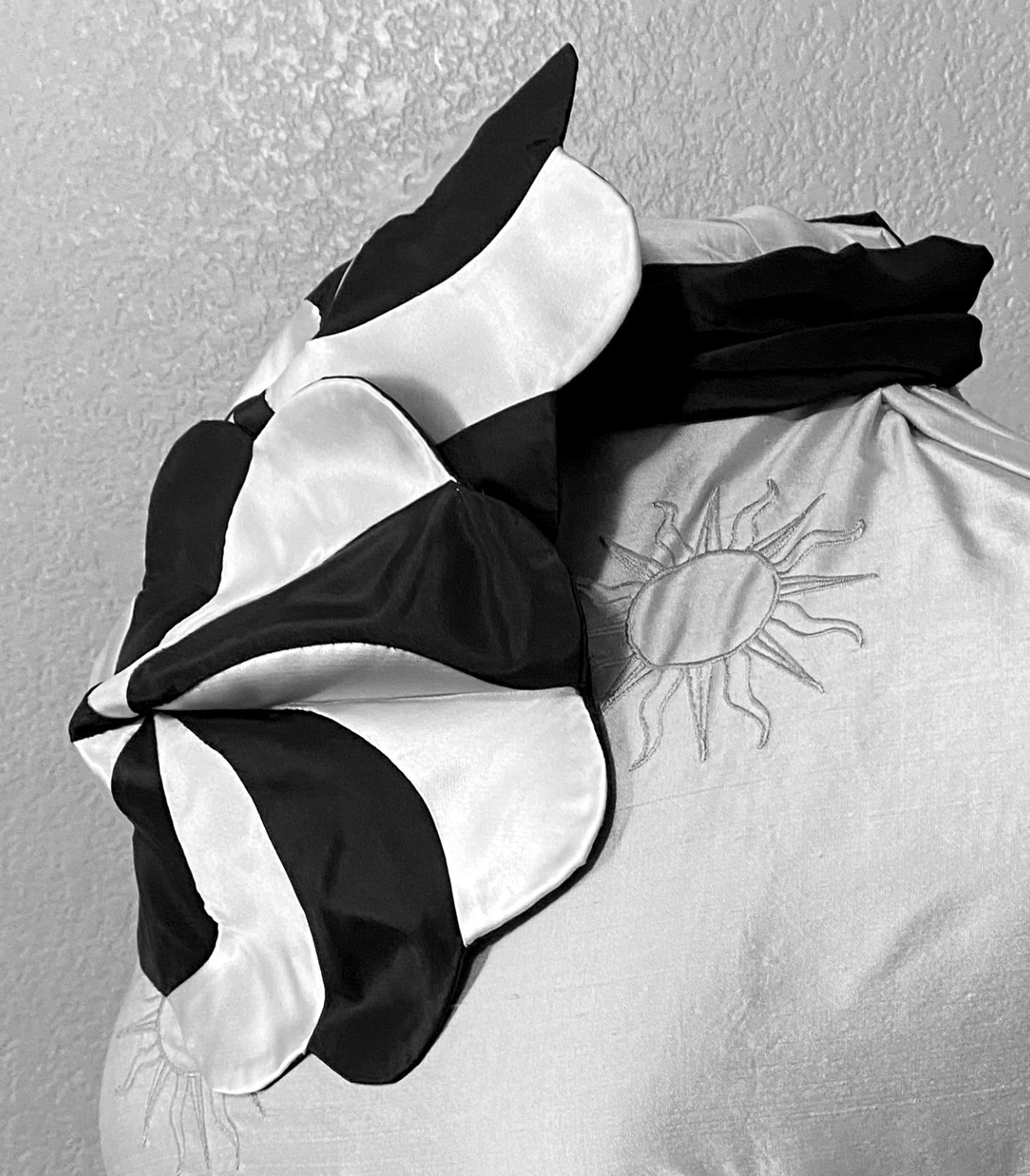 Ultra Chic Vintage French Satin Pinwheel Scarf | Old Hollywood Glamour